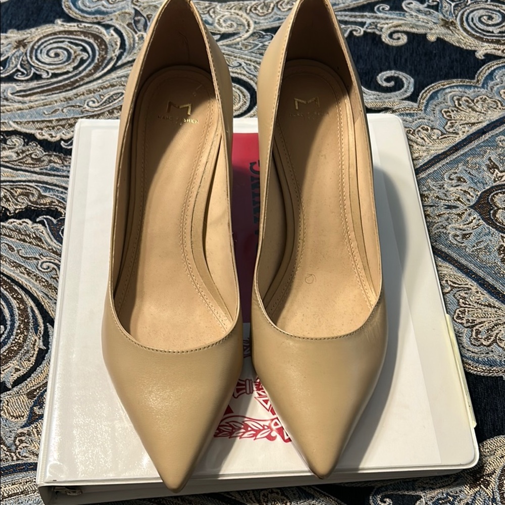 Marc Fisher Tan Pointed Toe Heels